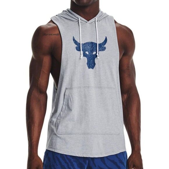 Under Armour Other - Under Armour Men Large Project Rock BSR Bull Sleeveless Hoodie Gray 1376939-035